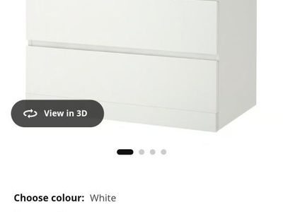 IKEA MALM White 4-Drawer Chest Dresser 80x100 cm