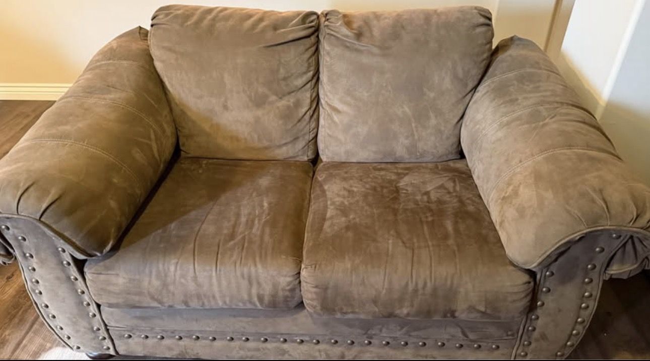 Brown Loveseat Microfiber
