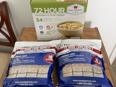 Wise Company 72-Hour Emergency Food Supply (34 Servings) + 2x Food4Patriots 72-Hour Supply (16 Servings Each)