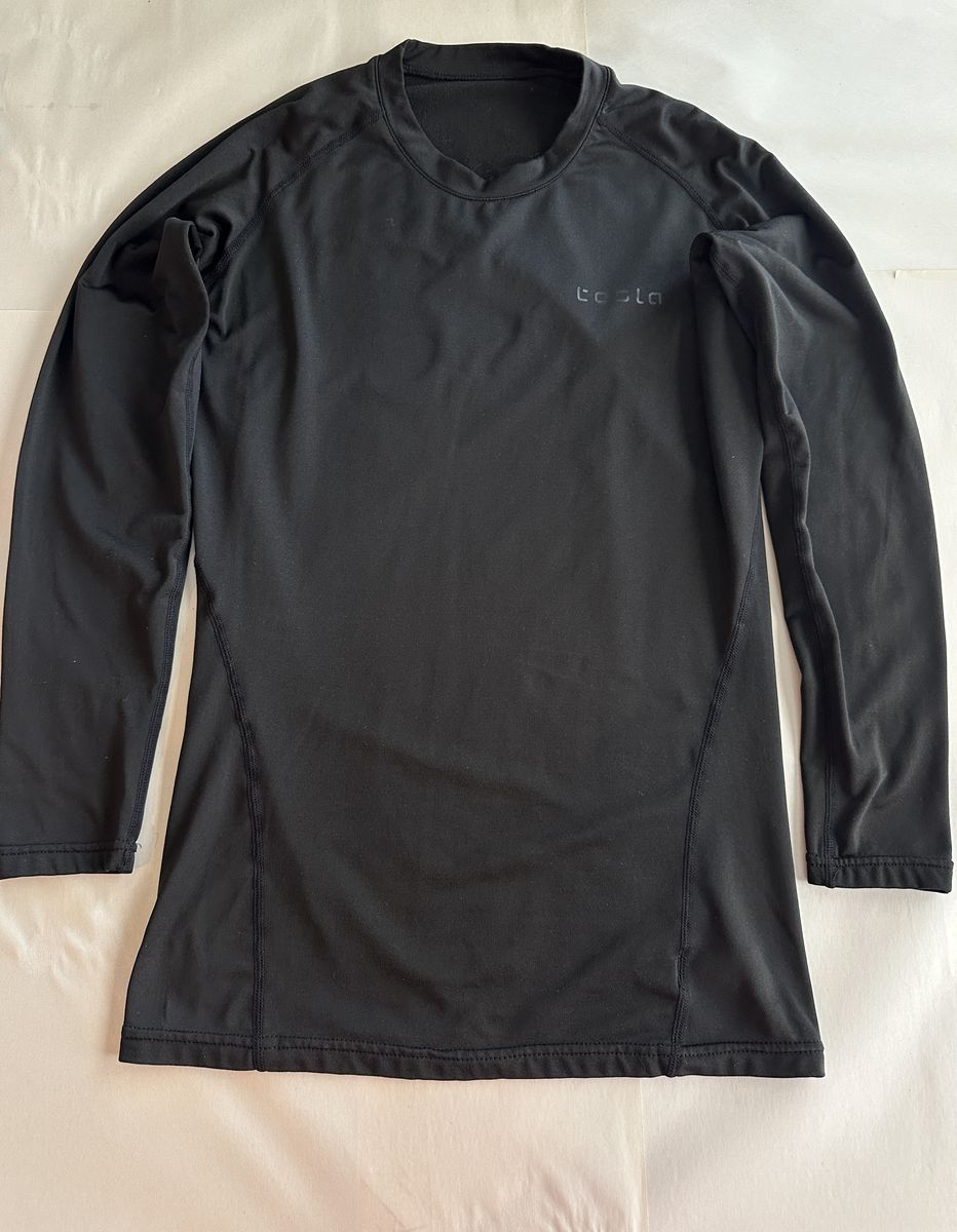 Tesla Men's Medium Black Long Sleeve Compression Base Layer Athletic Shirt M