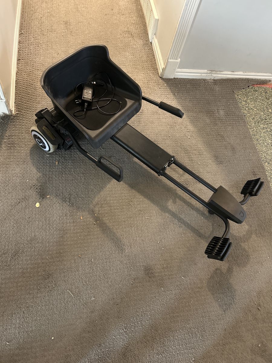Jetson Universal Hoverboard Kart Attachment w/ Charger - Black, Adjustable Frame