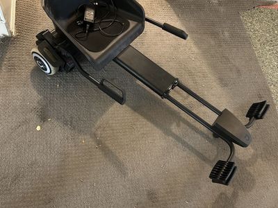 Jetson Universal Hoverboard Kart Attachment w/ Charger - Black, Adjustable Frame