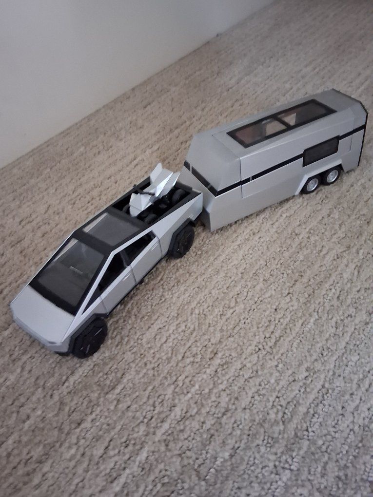 Tesla Cybertruck Toy Set with Trailer and Cyberquad 