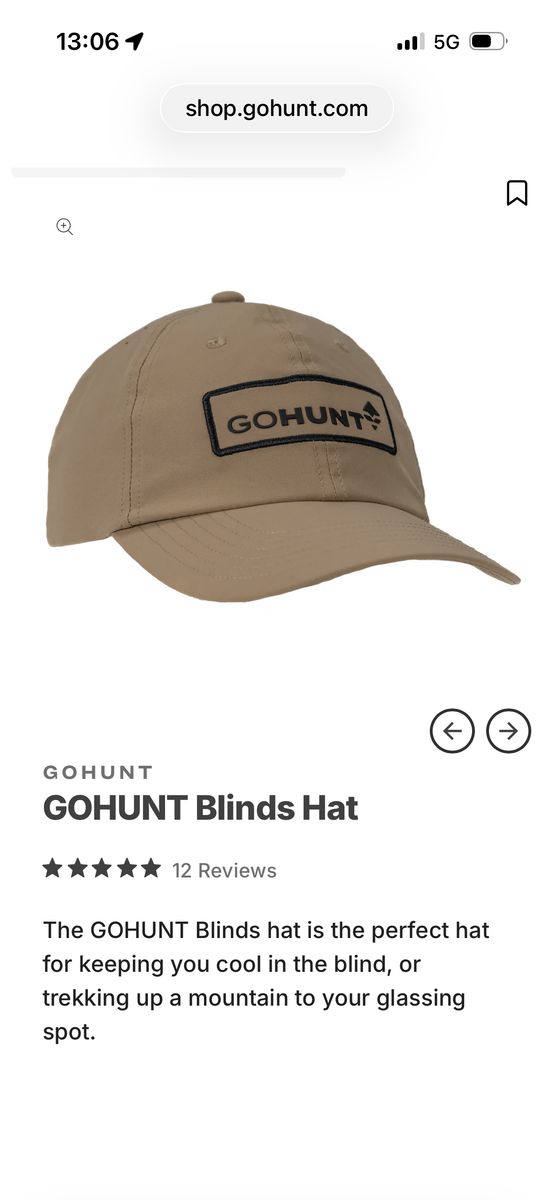 GoHunt Blinds Hat NWT