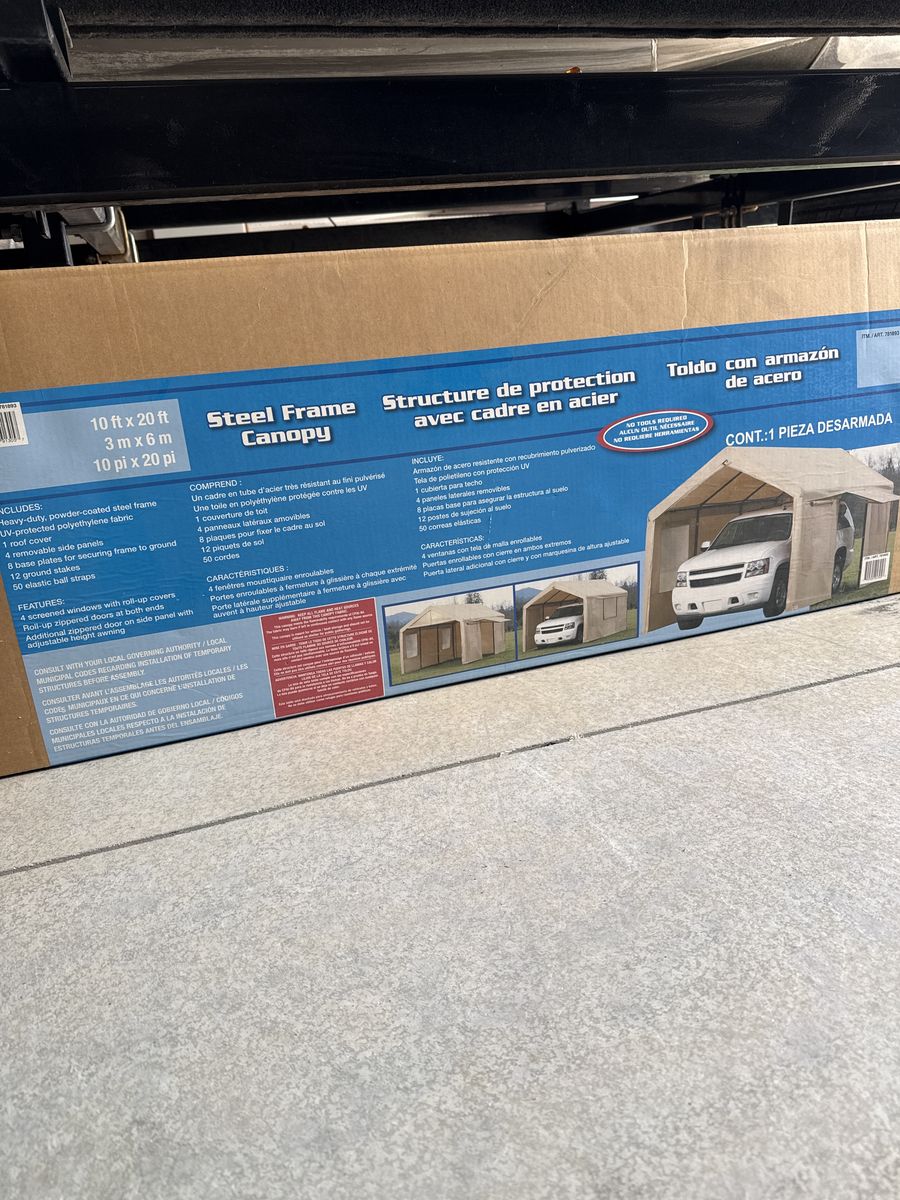 Steel Frame Canopy  10 ft X 20 ft New
