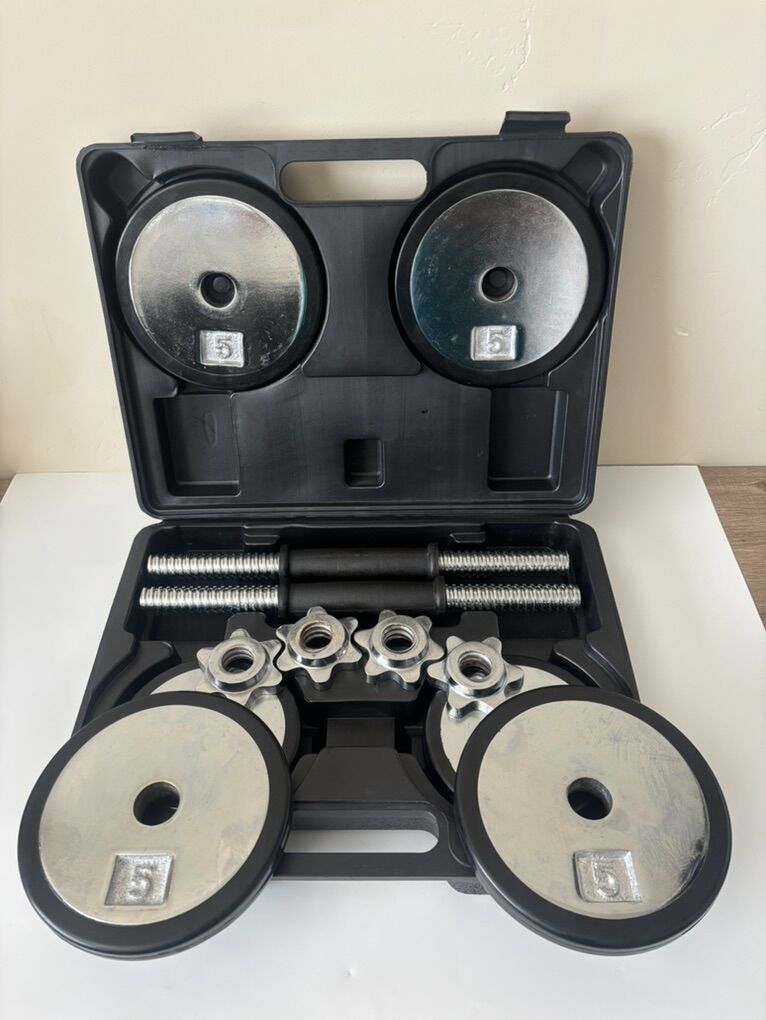 Adjustable Dumbbell 30 Lbs Set with Carrying