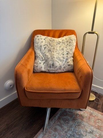 Ashley Furniture Cognac Velvet Swivel Accent Chair