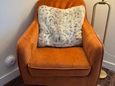 Ashley Furniture Cognac Velvet Swivel Accent Chair