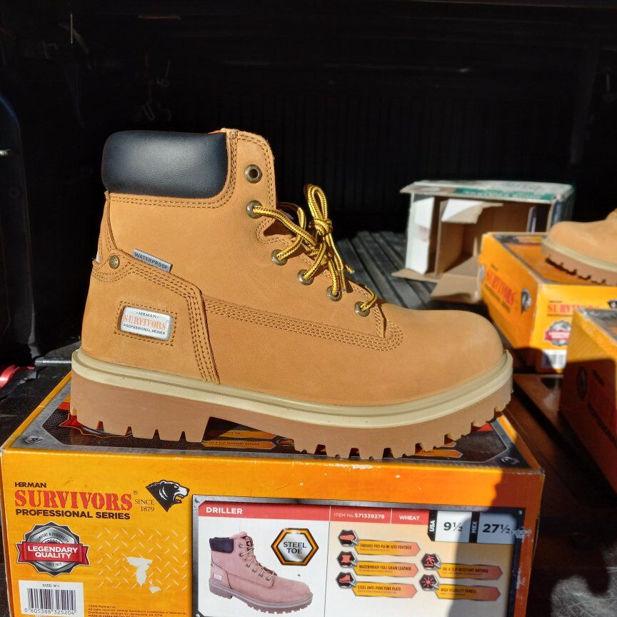 steel toe working boots