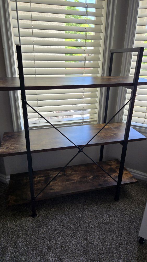 2 matching metal/wood shelves