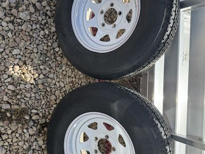 Two Trailer Tires & Wheels Like New ST 215 75 14. 5 on 4.5