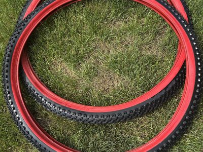 Pair of Geax Saguaro 29x2.0 Mountain Bike Tires Red Sidewall XC Trail