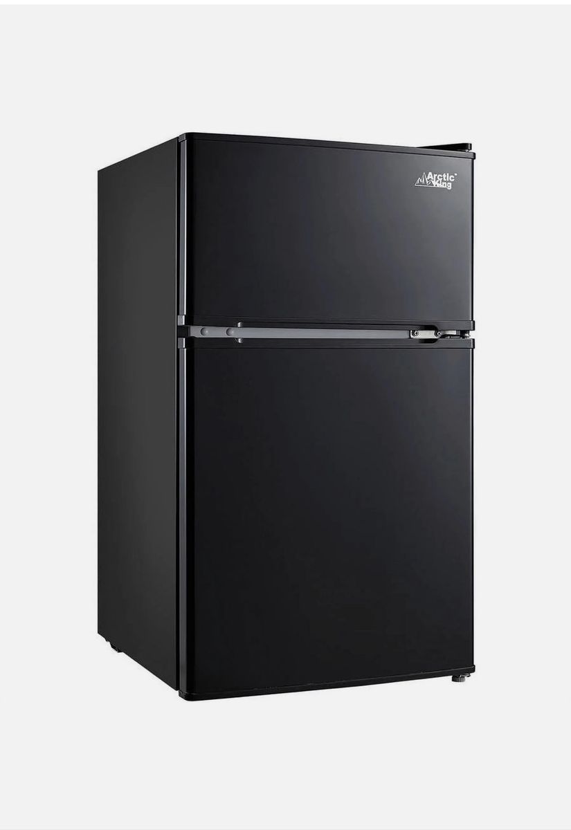 Arctic King 3.2 Cu ft Two Door Mini Fridge with Freezer, Black, E-Star, ARM32D5A