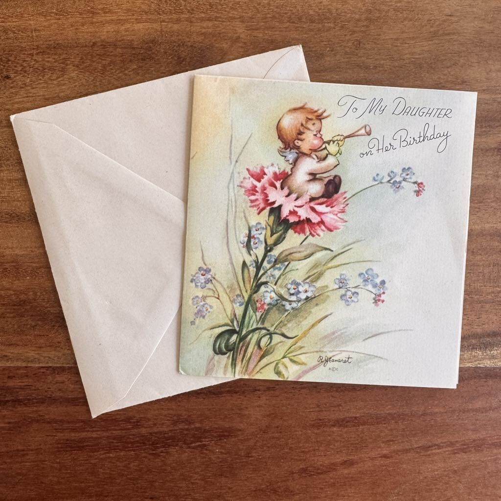 Vintage 1945 Rust Craft Birthday Greeting Card - Ruth Jeaneret -UNUSED -Daughter