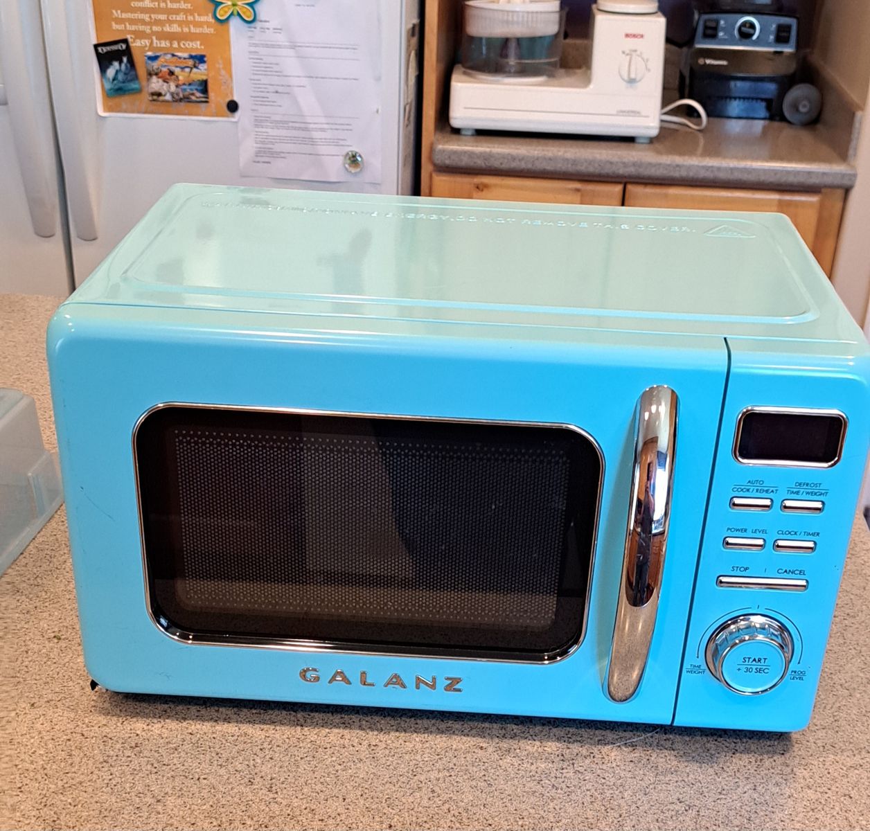 Galanz Foot Retro Blue Countertop Microwave .7 cubic feet