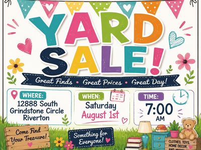 Yard sale 12888 South Grindstone Circle Riverton