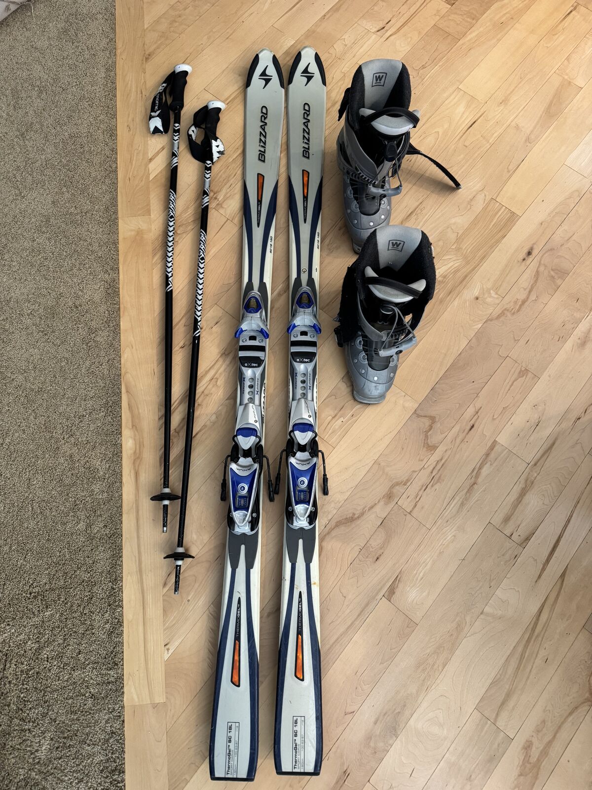Skis, boots and polls