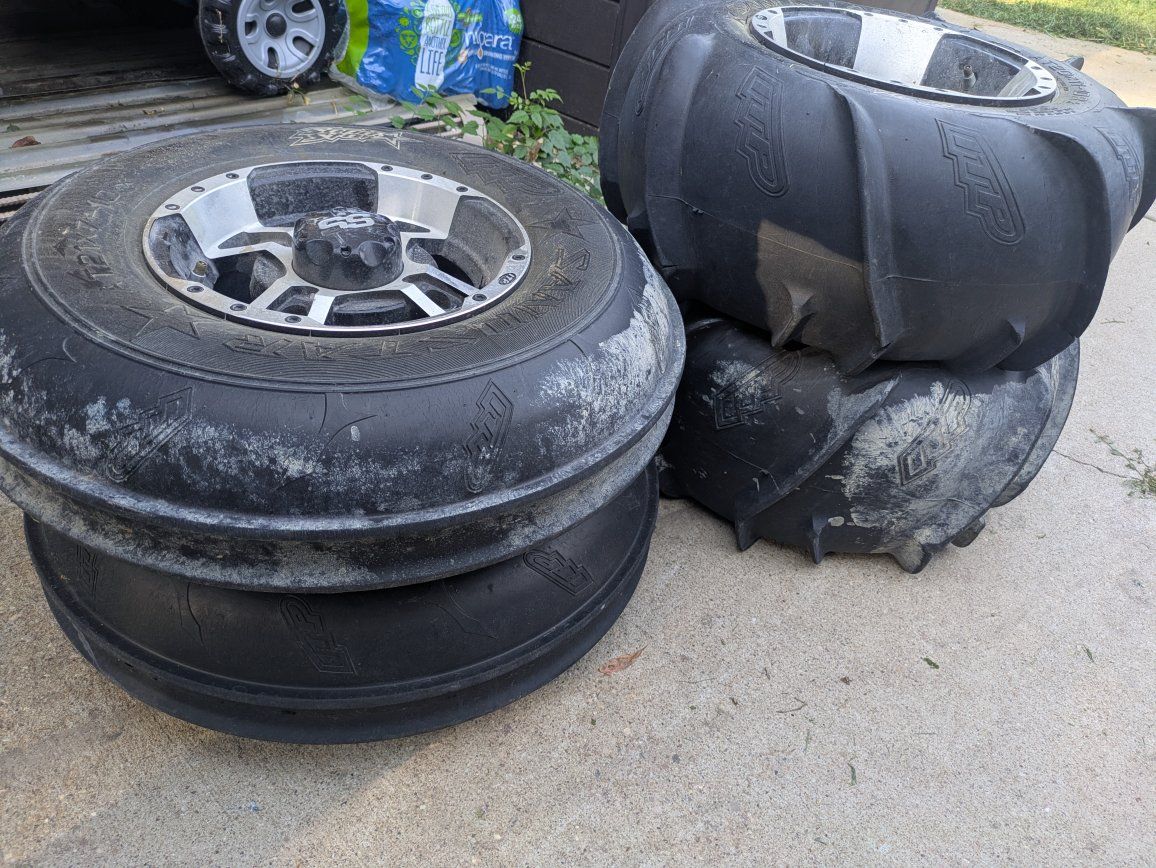 ITP Sand Star Paddle Tires with SS Alloy Wheels Set