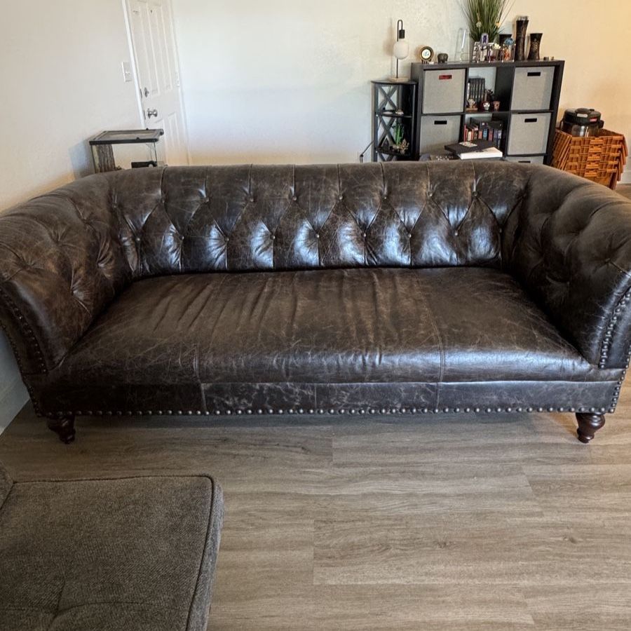 Chesterfield Real Leather Sofa