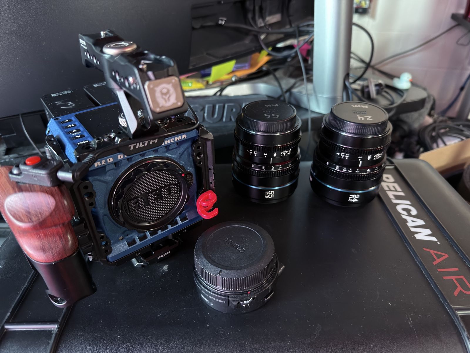 RED Komodo 6K w/ Tilta Cage, Wooden Handle, & 2 Prime Lenses (24mm, 55mm)
