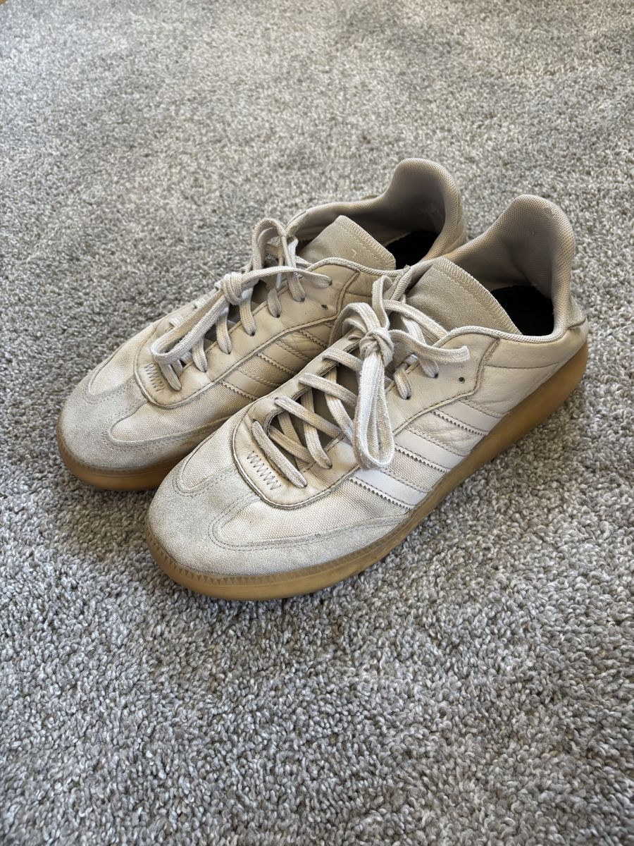 Adidas Samba RM Beige Gum Sole Sneakers Men's Size 10 Canvas/Leather