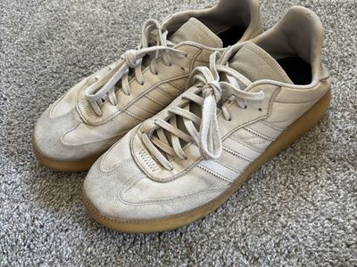 Adidas Samba RM Beige Gum Sole Sneakers Men's Size 10 Canvas/Leather