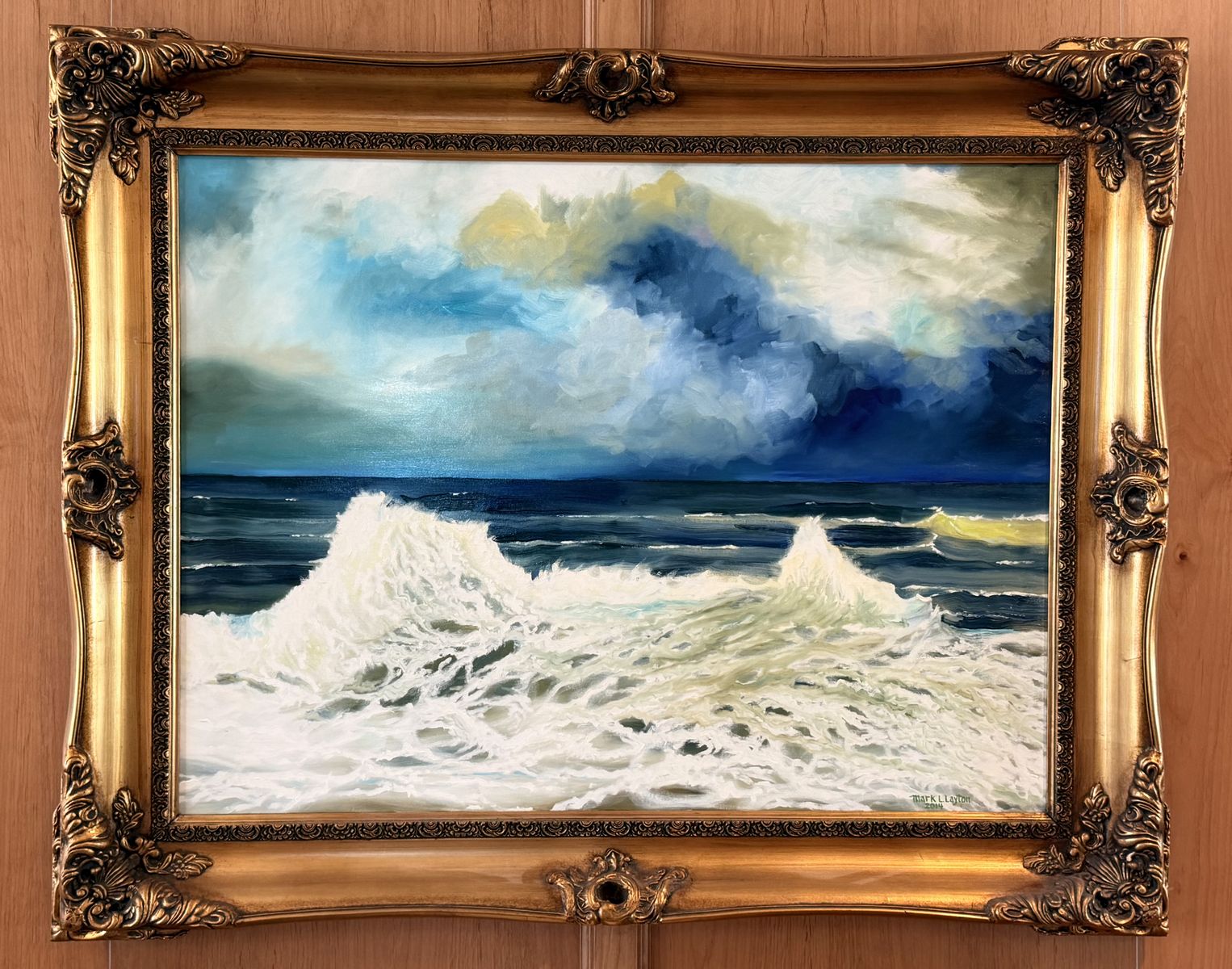 Estate sale - 30" x 40" oil painting with gold ornate frame