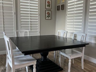 5x5 Foot Square Dinning Table + 5 Chairs