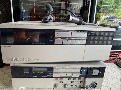 Vtg JVC HR-2650U AND TU-26U VHS Recorder and Tuner Adapter Not Tested