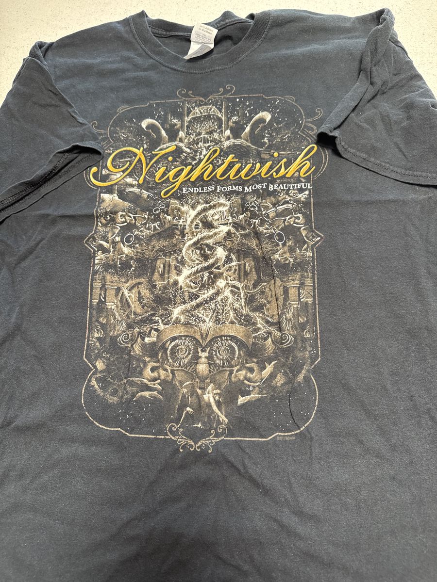 Nightwish Endless Forms Most Beautiful Album Art Black T-Shirt Adult Size L Heavy Metal Band Tee