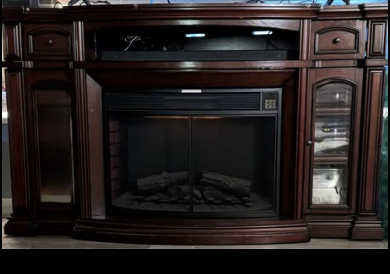 Entertainment Center with Electric Fireplace and Storage