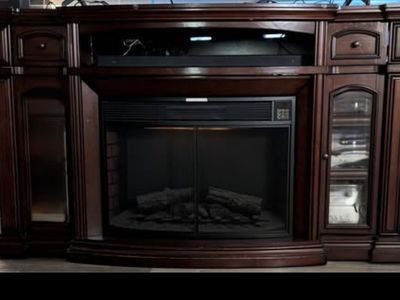Entertainment Center with Electric Fireplace and Storage