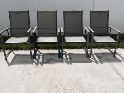 Stackable Metal and Mesh Outdoor Chairs