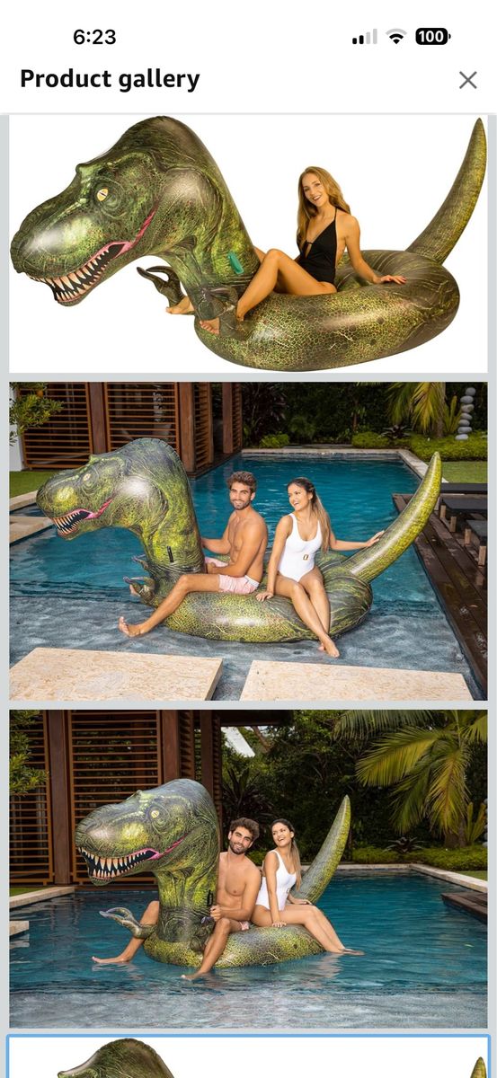 PoolCandy 8.5ft T-Rex Dinosaur Pool Float - Heavy-Duty PVC Vinyl, 500 lbs Capacity