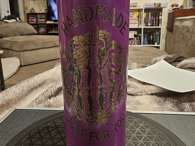 Custom Purple Skeleton Hand 'Handmade Just For You' Tumbler