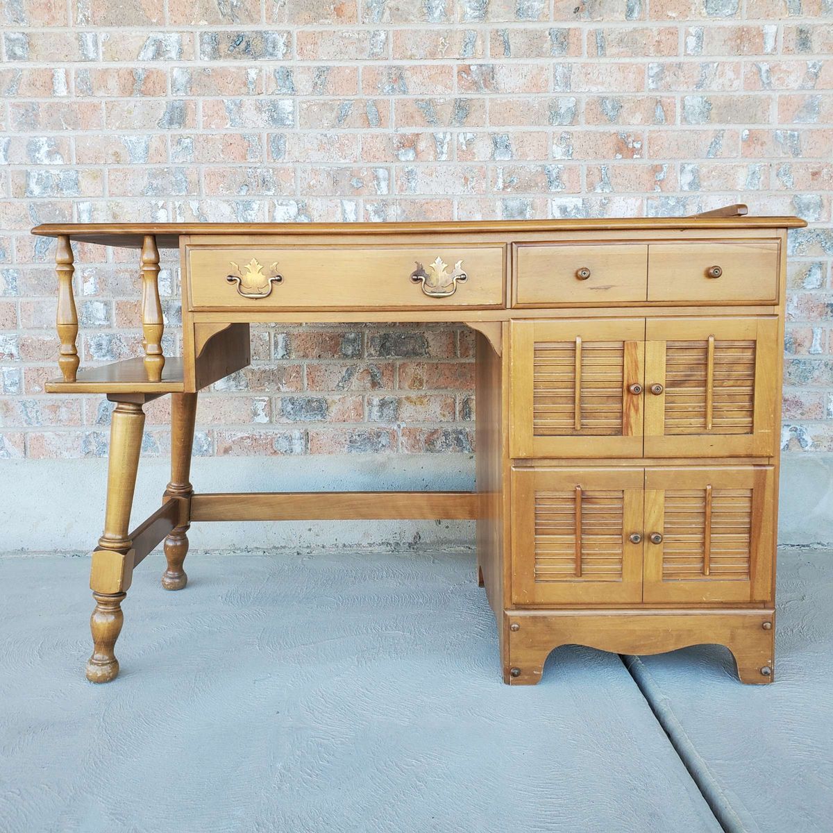 Solid Wood Desk, mid-century vintage