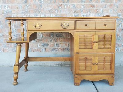 Solid Wood Desk, mid-century vintage