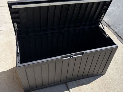 Large Black Plastic Outdoor Storage Box Deck Box