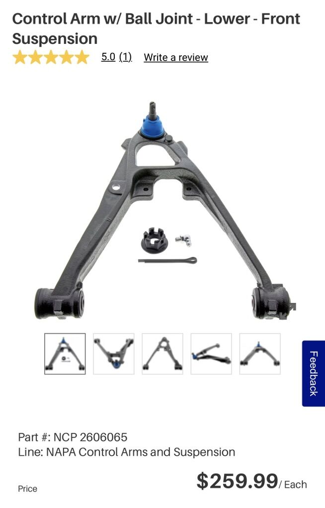 NAPA Control Arm w/ Ball Joint 2606065