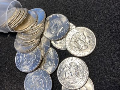 One Roll of 1968 40% Silver Kennedy Half Dollars (20 Coins) in Brilliant Uncirculated Condition