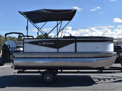 2025 Lowe LS170 Pontoon with 60HP Mercury Engine and Trailer