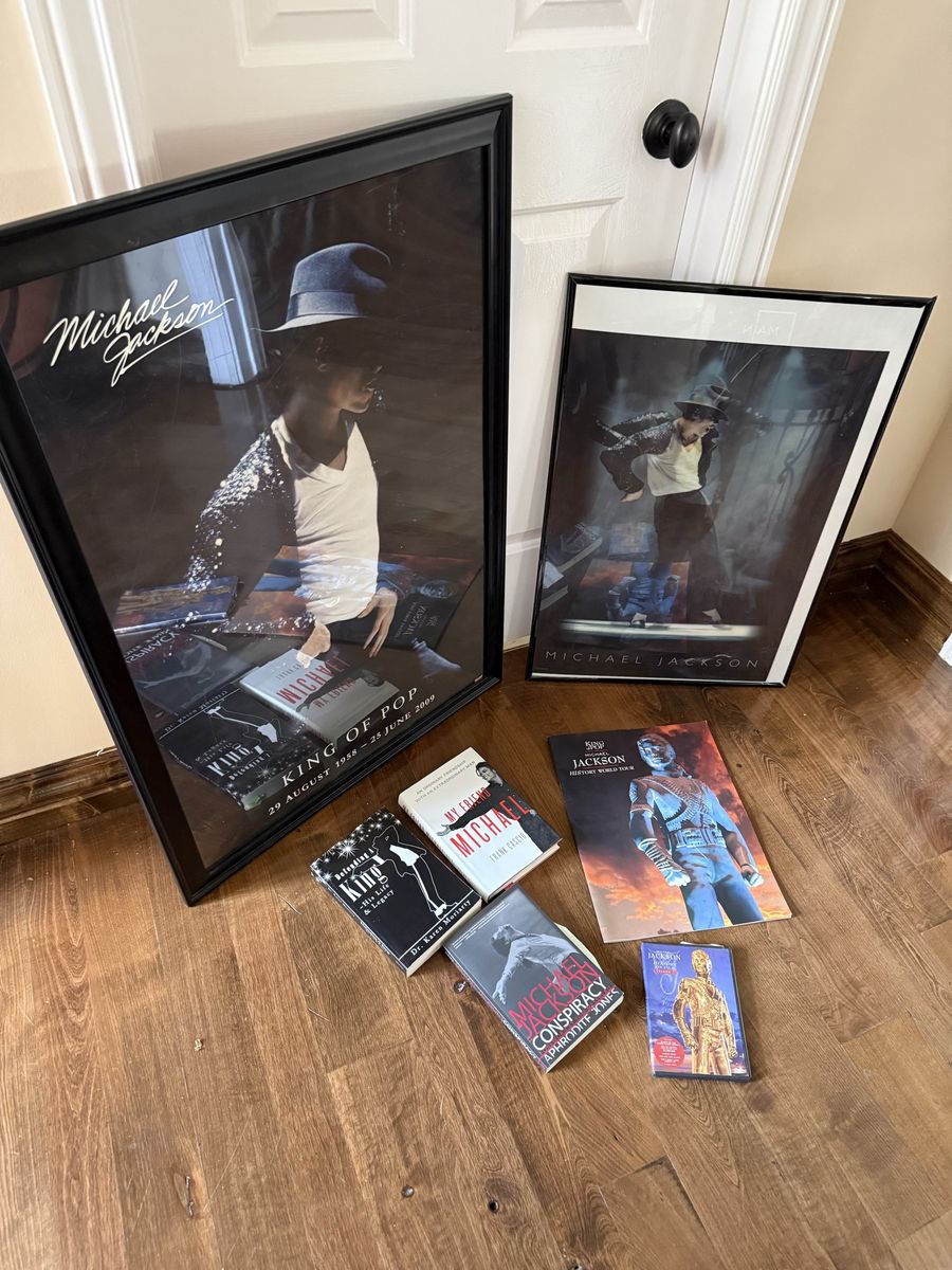 Michael Jackson collectors items! Posters $35 each, books $15 ea, Michael Jackson history book $100