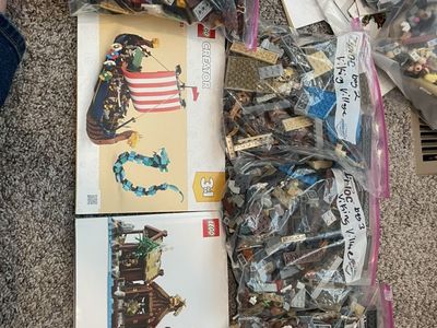 Lego Viking Village And Viking Ship