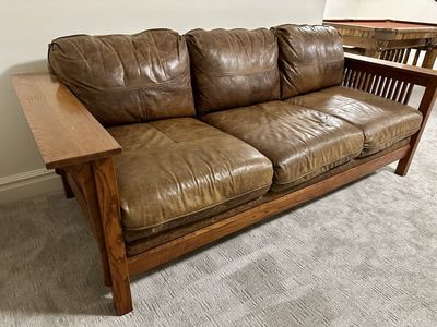 Mission Style Leather Couches