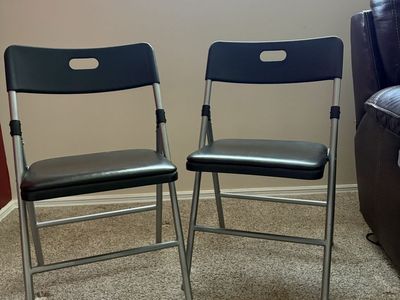 Folding chairs.