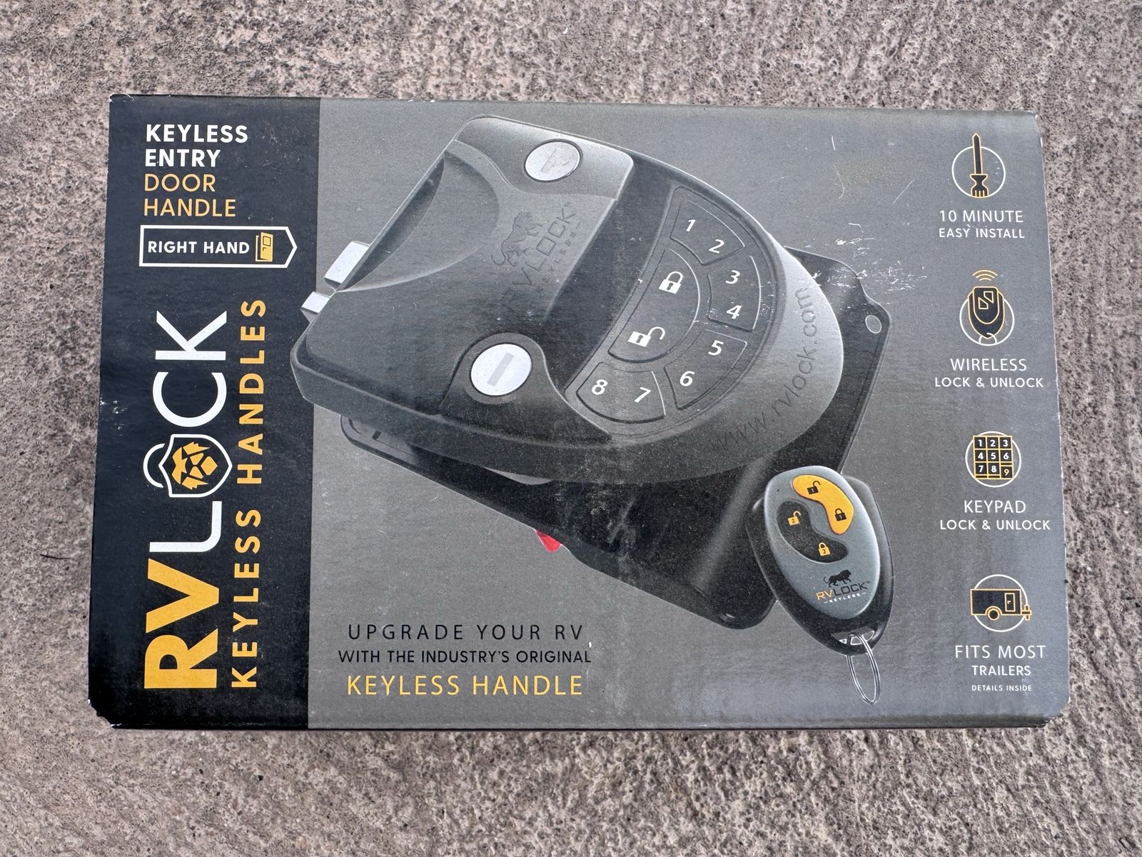 RVLock Keyless Entry Door Handle Right Hand - Wireless Lock/Unlock & Keypad for RV Trailers