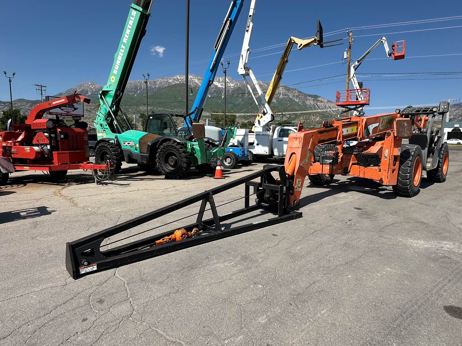 Used Truss Boom Jib / Winch JLG Telehandler Forklift 12' Fork Lift 2,000 LB Cap 3,500 PSI
