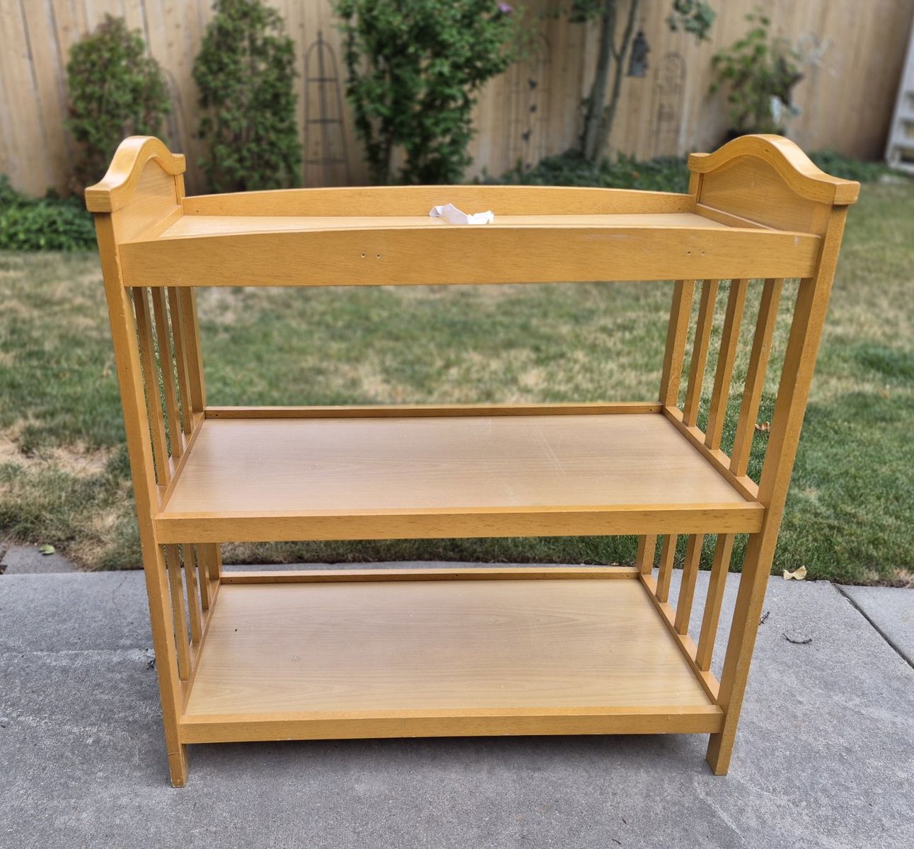 Baby Changing Table with 2 Storage Shelves - Light Wood Tone