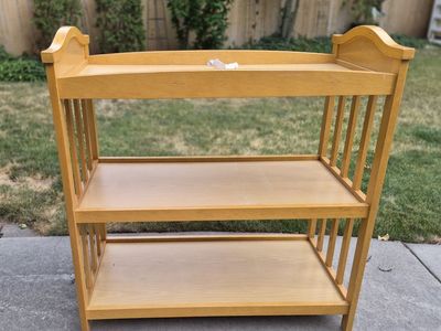 Baby Changing Table with 2 Storage Shelves - Light Wood Tone