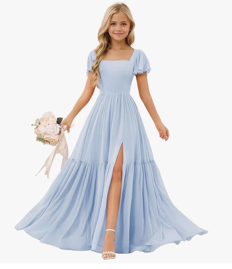 Blue junior bridesmaid or special occasion dress